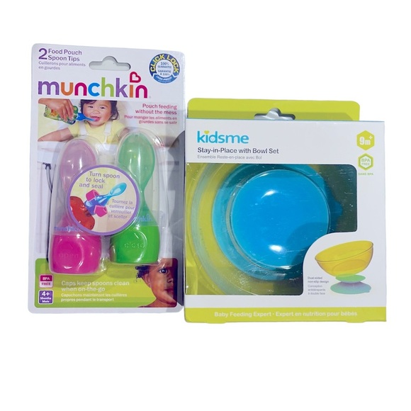 059 Bundle Kidsme Bowl Set & Munchkin Spoon Tips - Picture 1 of 3